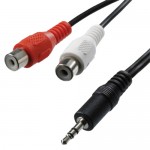 3.5 DC JACK CABLE TO 2 RCA FEMALE