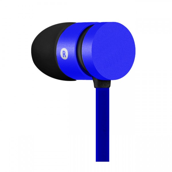 EARPHONE WITH MICROPHONE - FLAT CABLE (NAVY BLUE)