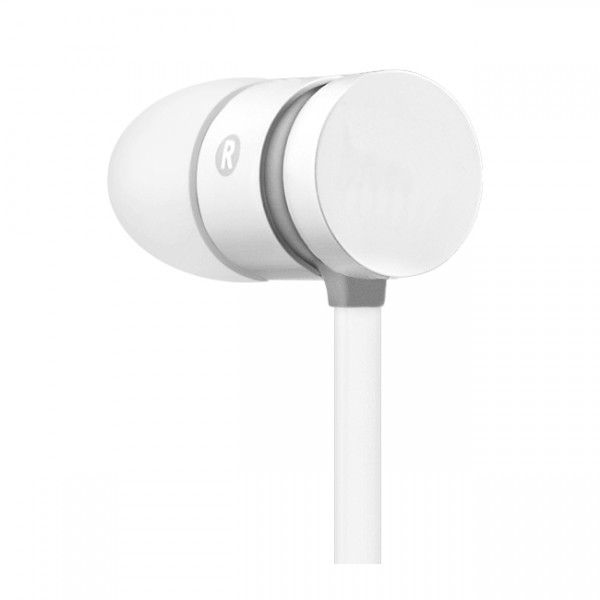 EARPHONE WITH MICROPHONE - FLAT CABLE (WHITE)