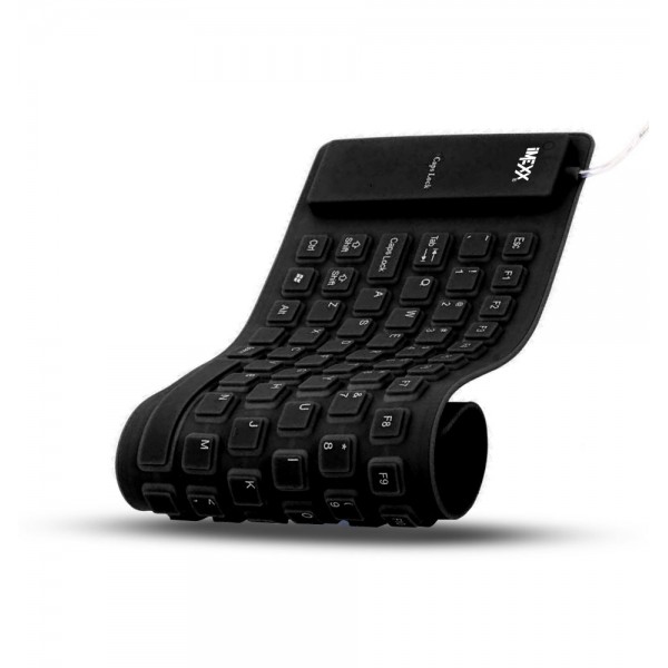 FLEXIBLE WATERPROOF KEYBOARD - ENGLISH - BLACK