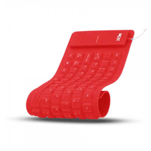 FLEXIBLE WATERPROOF KEYBOARD - ENGLISH - RED