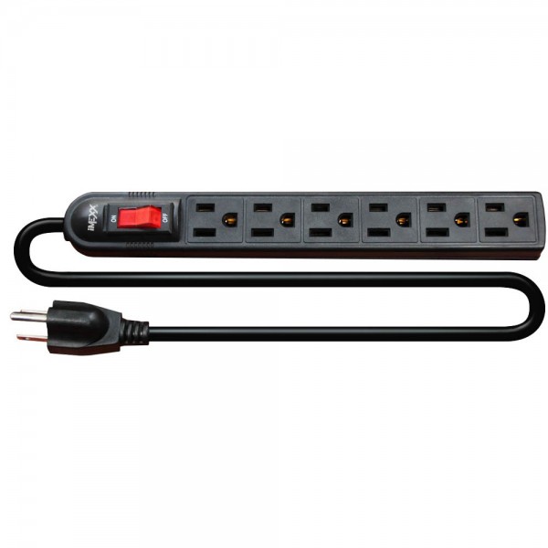  SIX-OUTLET POWER STRIP 3G 14AWG 3Ft